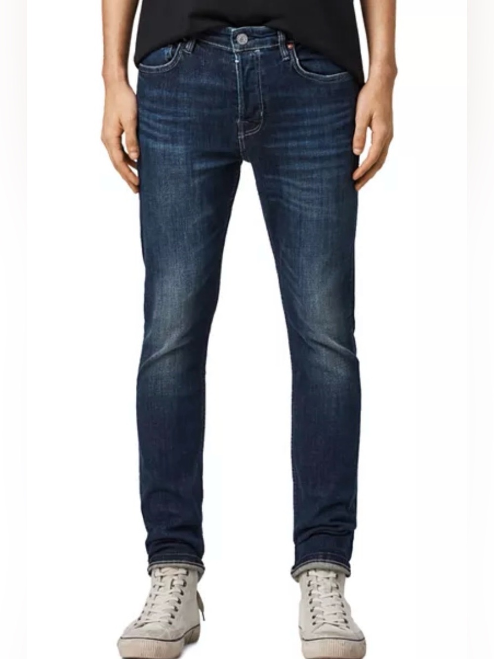 AllSaints Cigarette Slim Skinny Stretch Jeans Men’s 36x32 Dark Wash Denim 👖